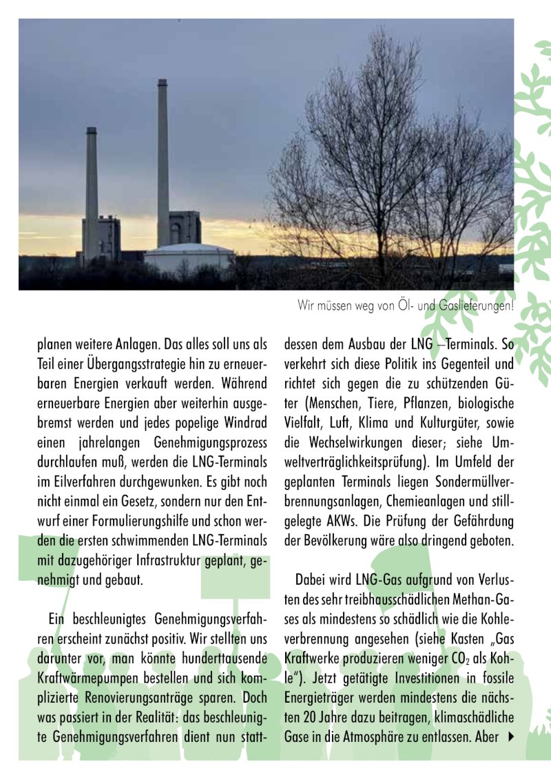 Umweltgewerkschaft Flyer Kein Bau von LNG Terminals 800b