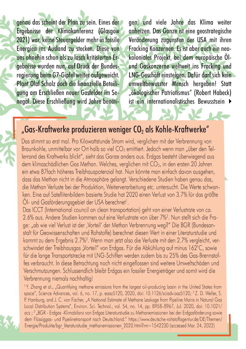 Umweltgewerkschaft Flyer Kein Bau von LNG Terminals 800c