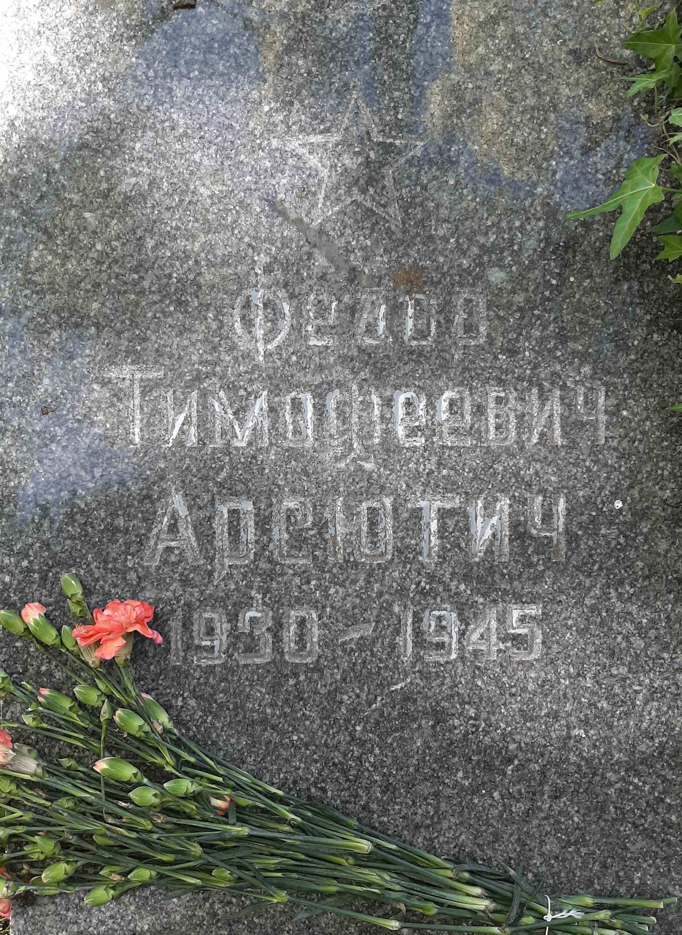 der jüngste Soldat auf dem Ehrenfriedhof