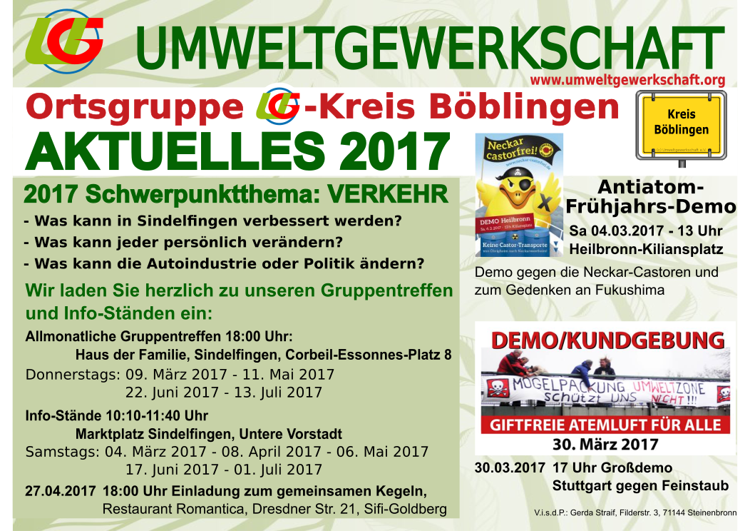 Termine 2017 ohne April
