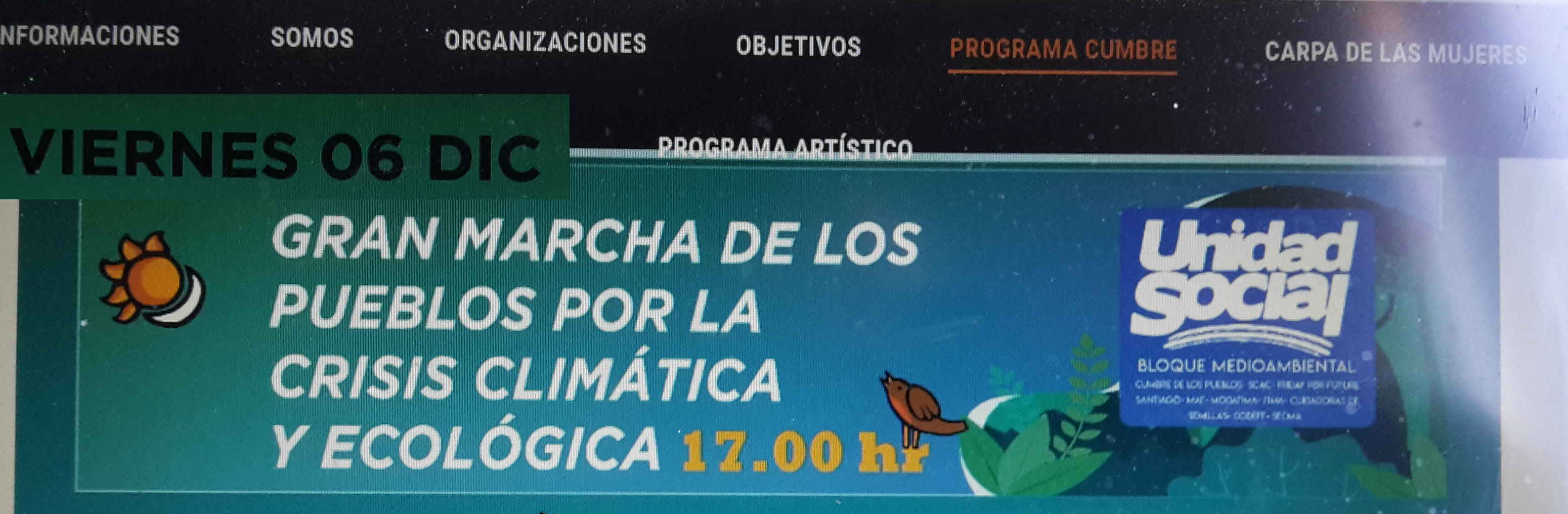 Santiago marcha 6.12. Plakat
