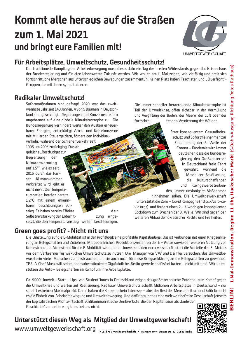 UG 1Mai Flyer 2021 Berlin