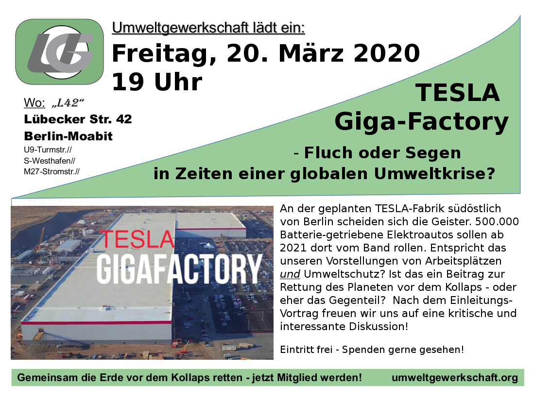 UG Veranstaltung TESLA Gigafactory
