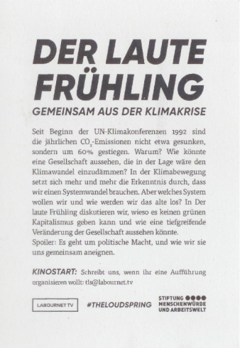 231003 2xA5 Filmvorführung 11h Der laute Frühling UG BB SiFi SEITE 2