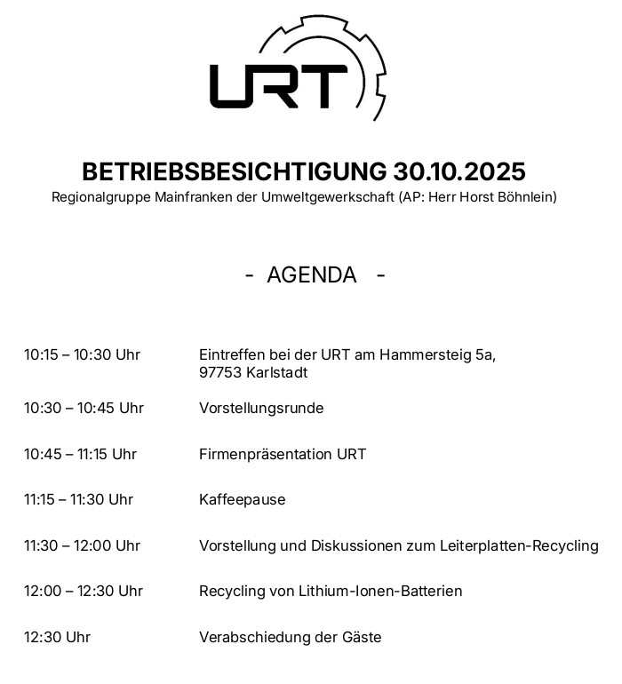 Agenda 30.10.2025 Betriebsbesichtigung 1