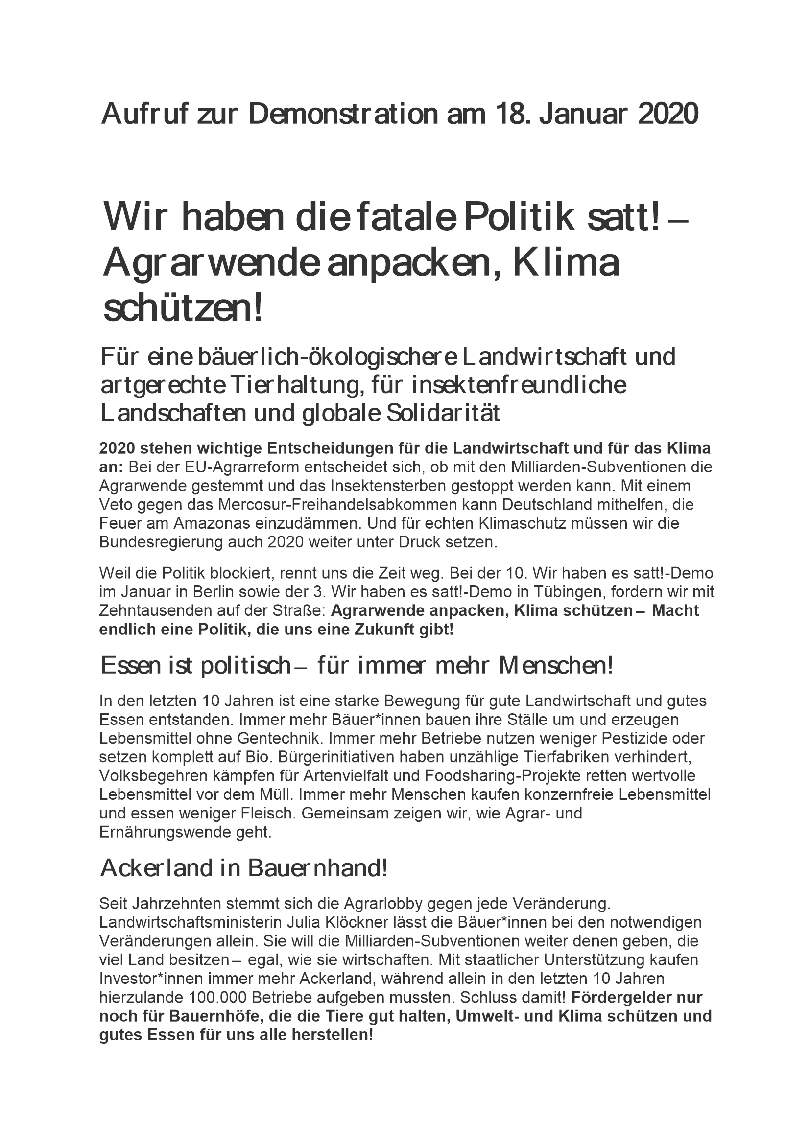 Aufruf zur Demo 18. Januar 2020 page1