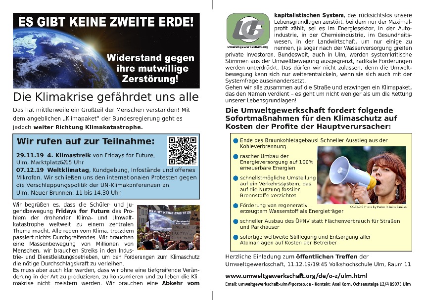 Flyer UG für 29.11. und 7